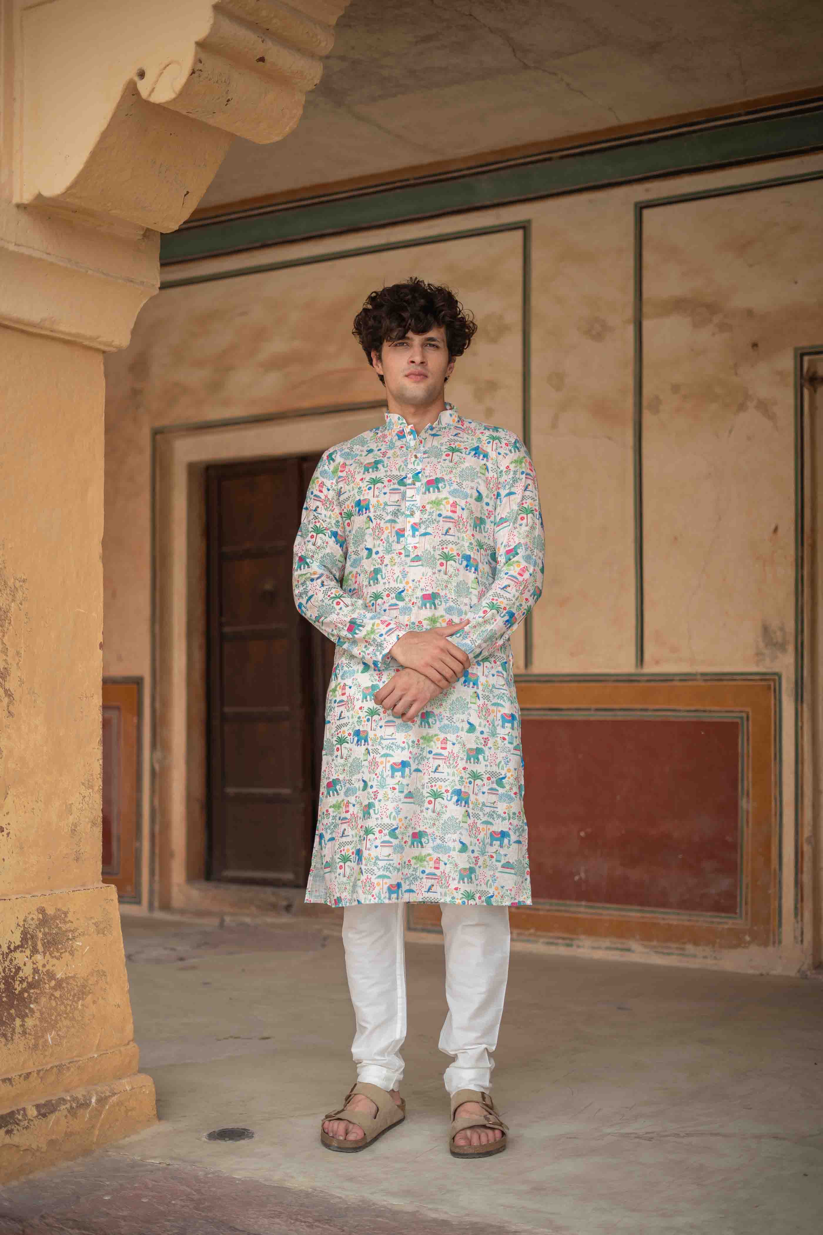 Animal Motif Printed Kurta