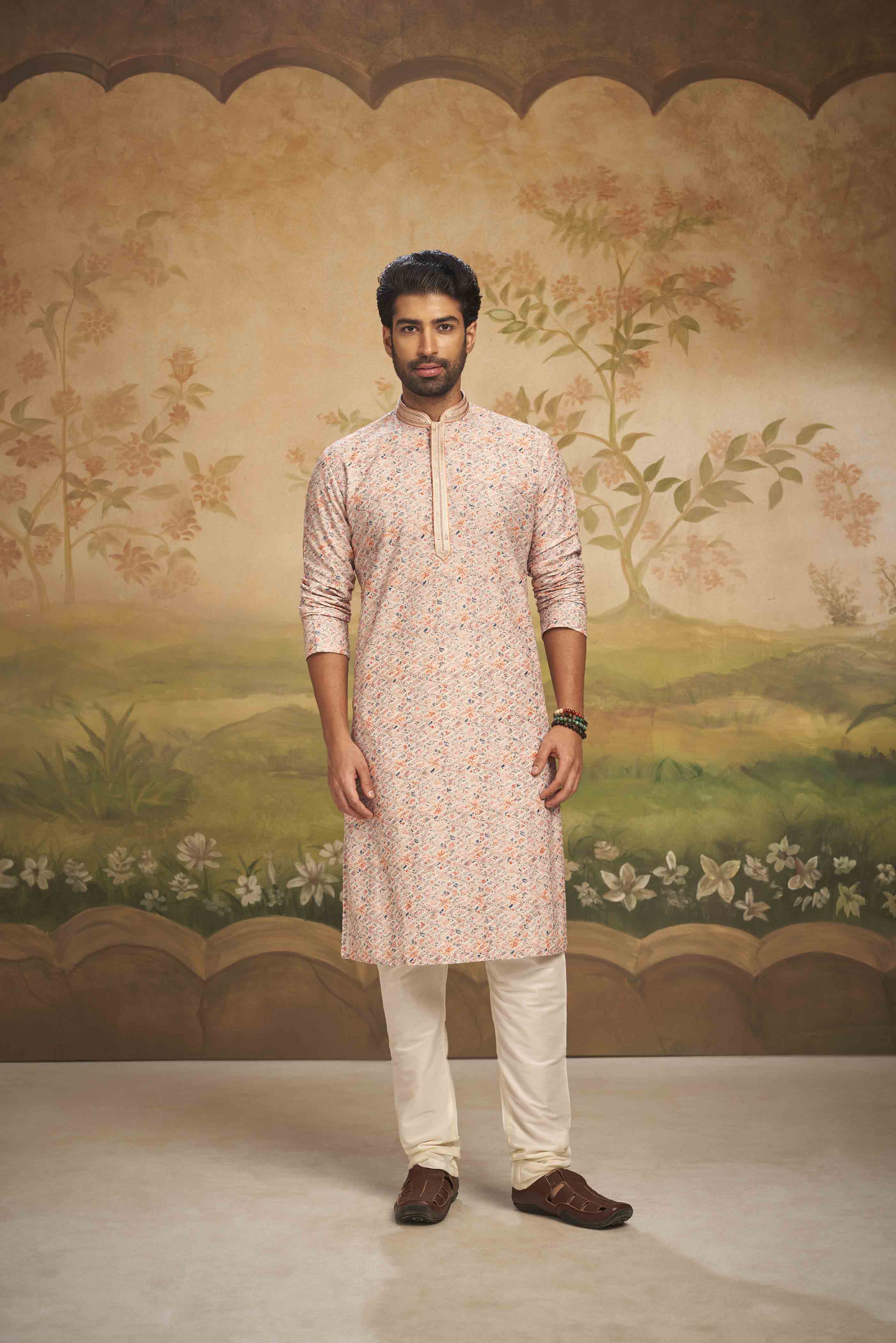 Pastel Print and Embroidery Kurta
