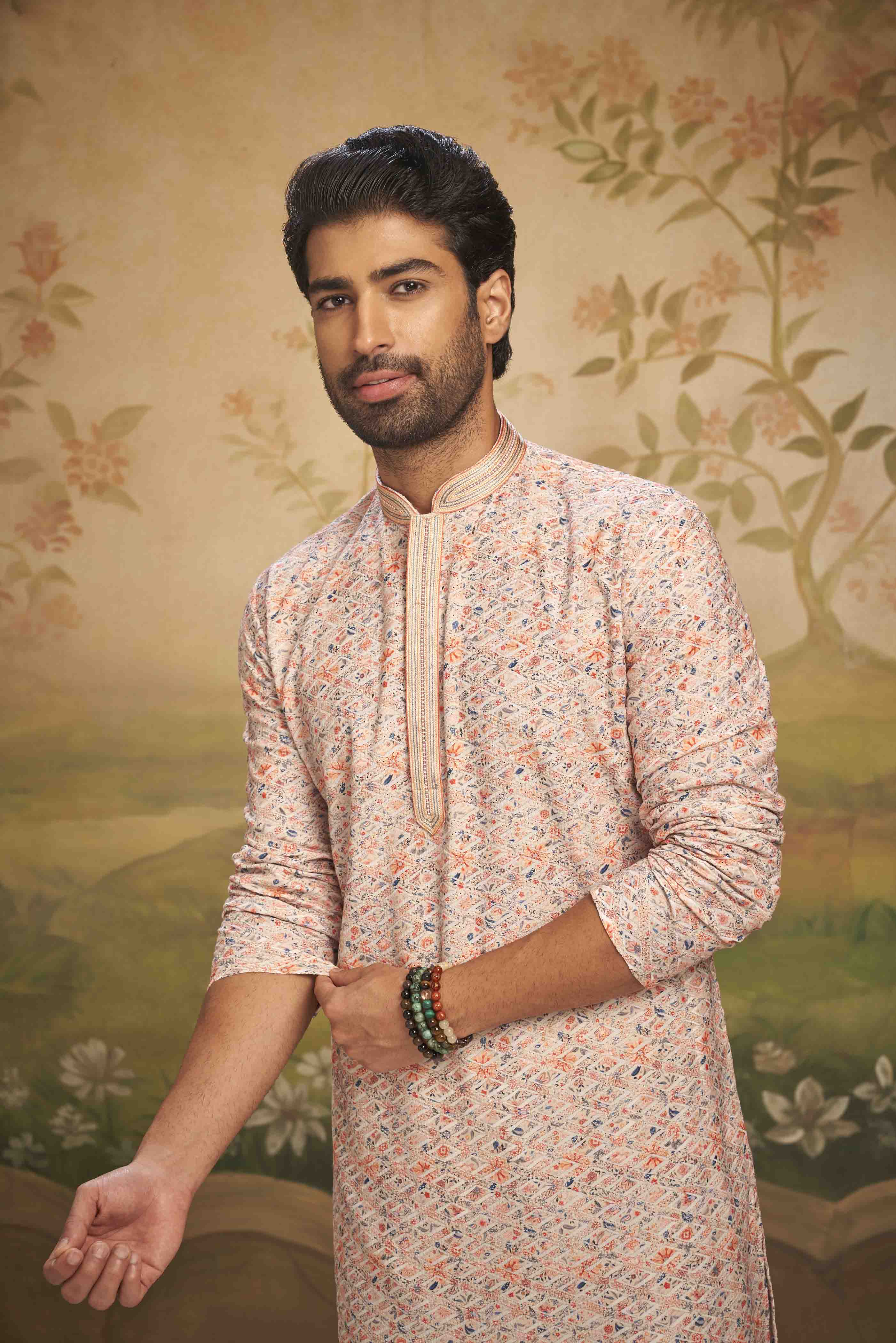 Pastel Print and Embroidery Kurta