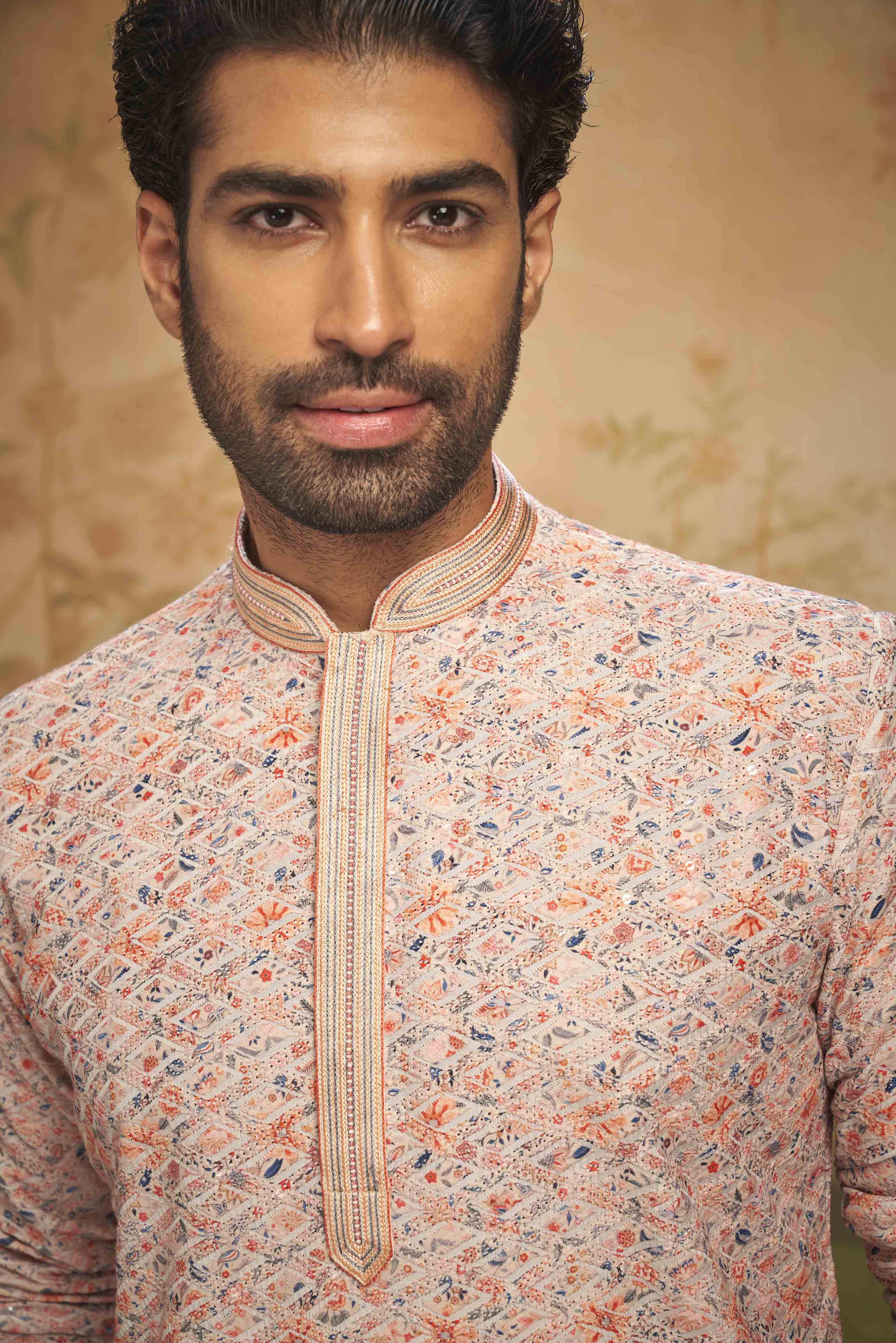Pastel Print and Embroidery Kurta