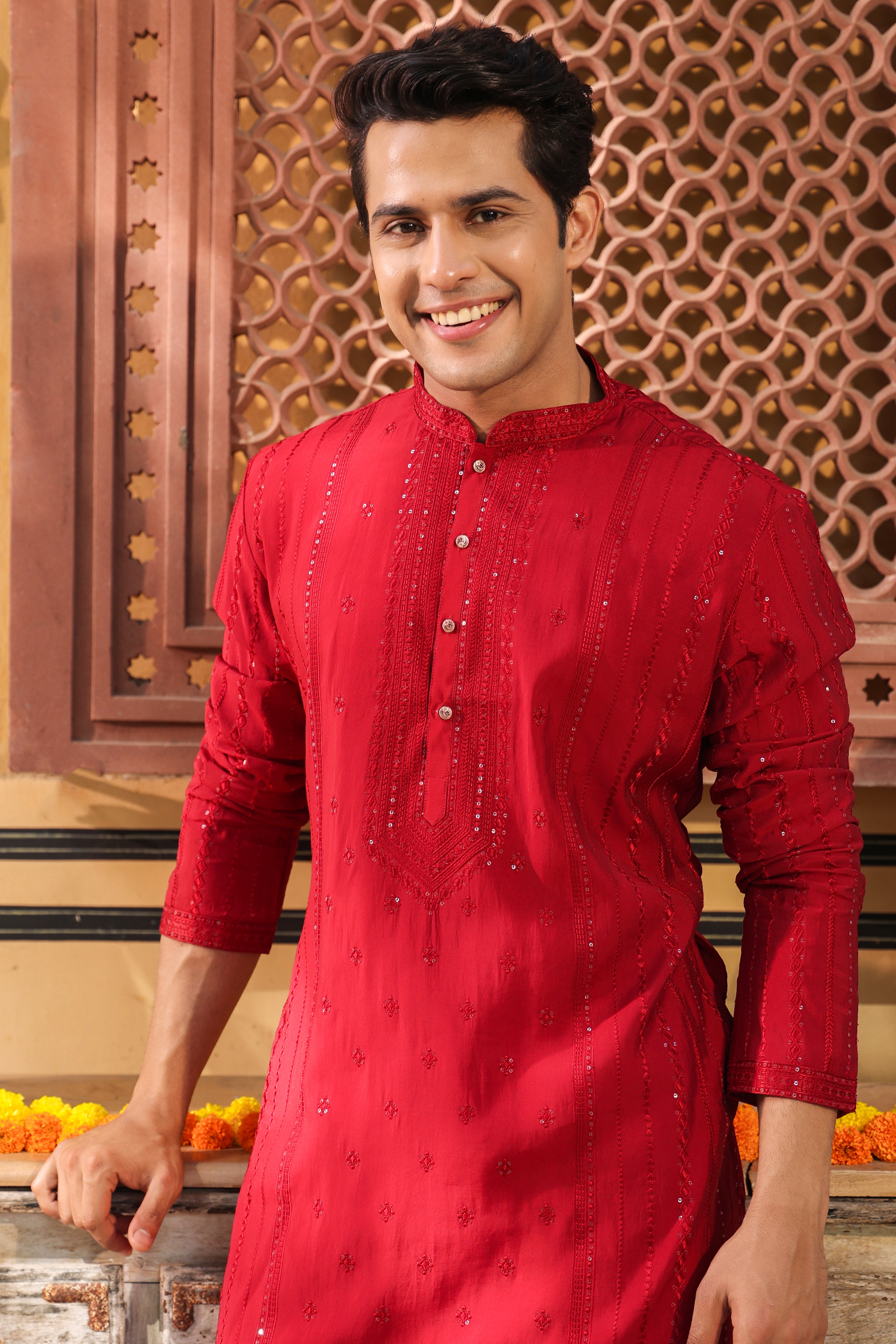 Vibrant Red Kurta