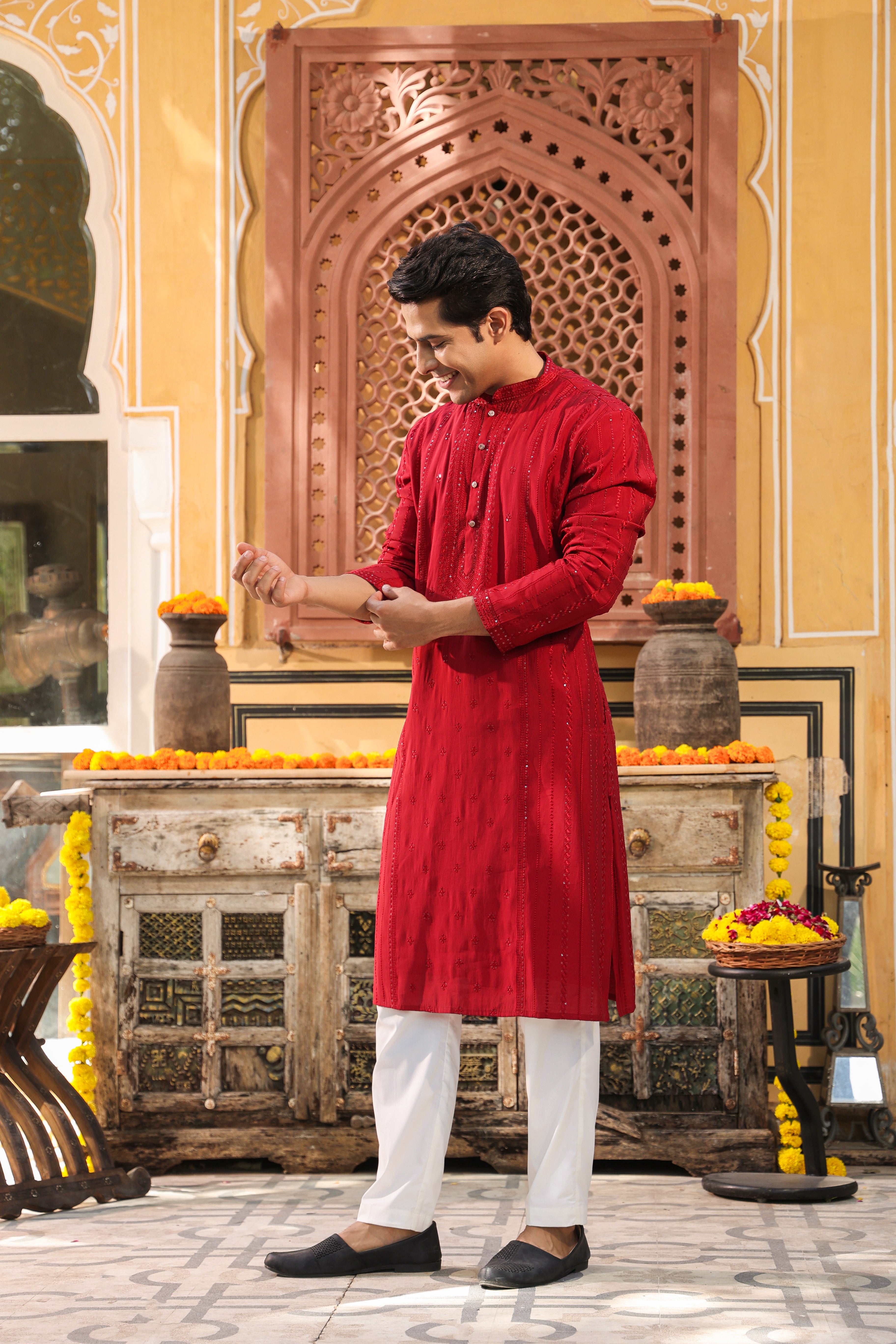 Vibrant Red Kurta