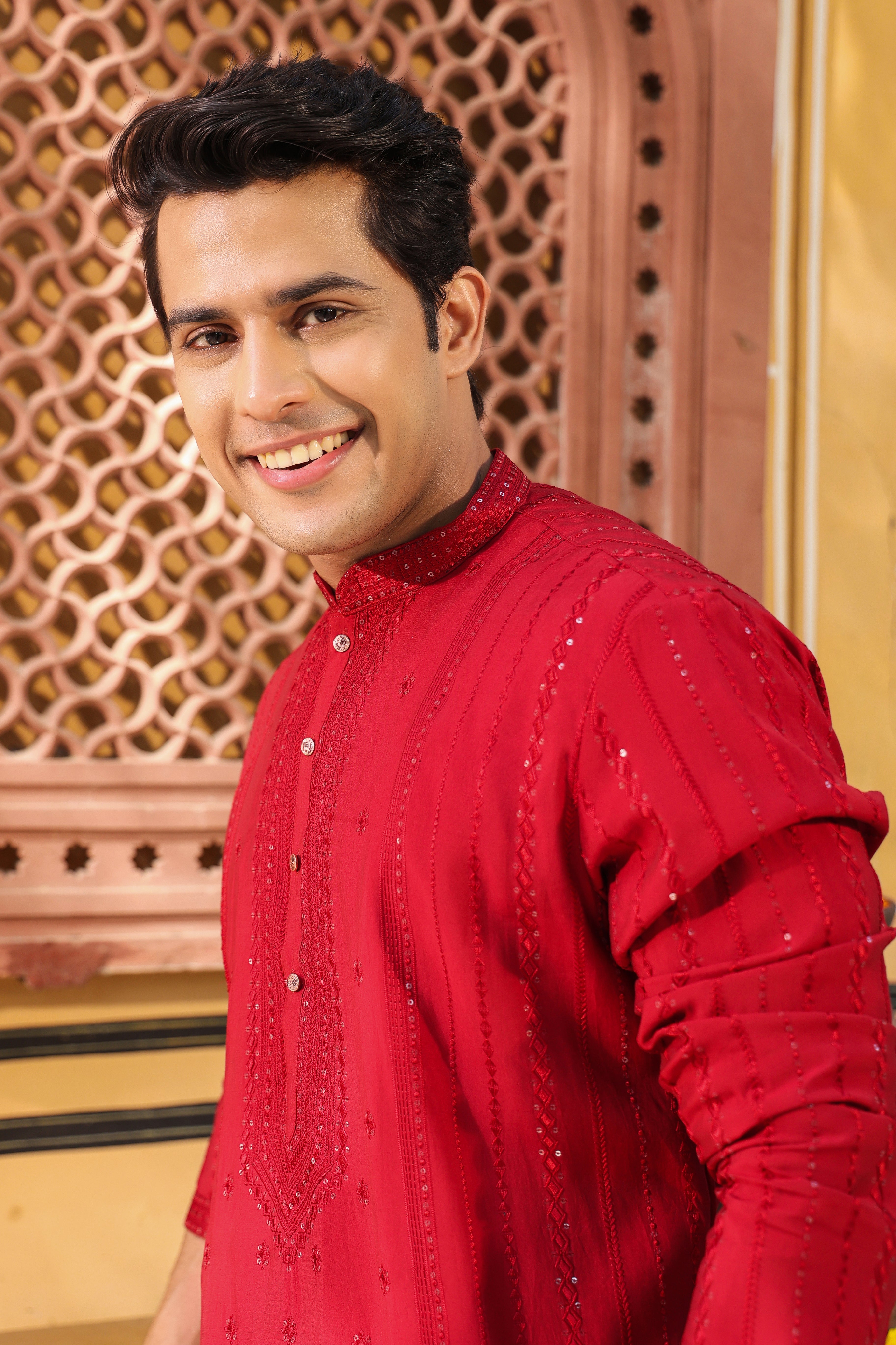 Vibrant Red Kurta
