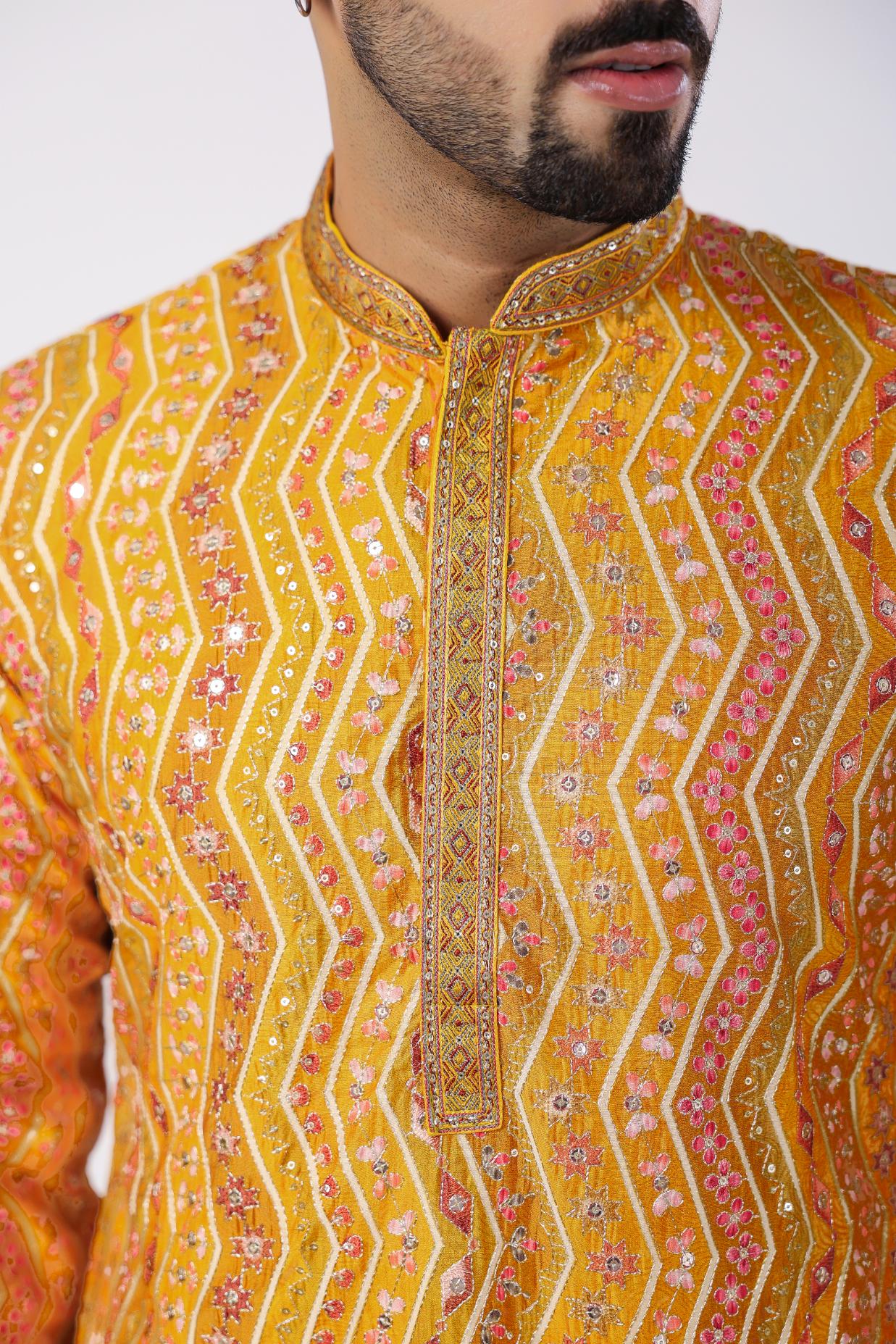 Yellow Sequence Kurta