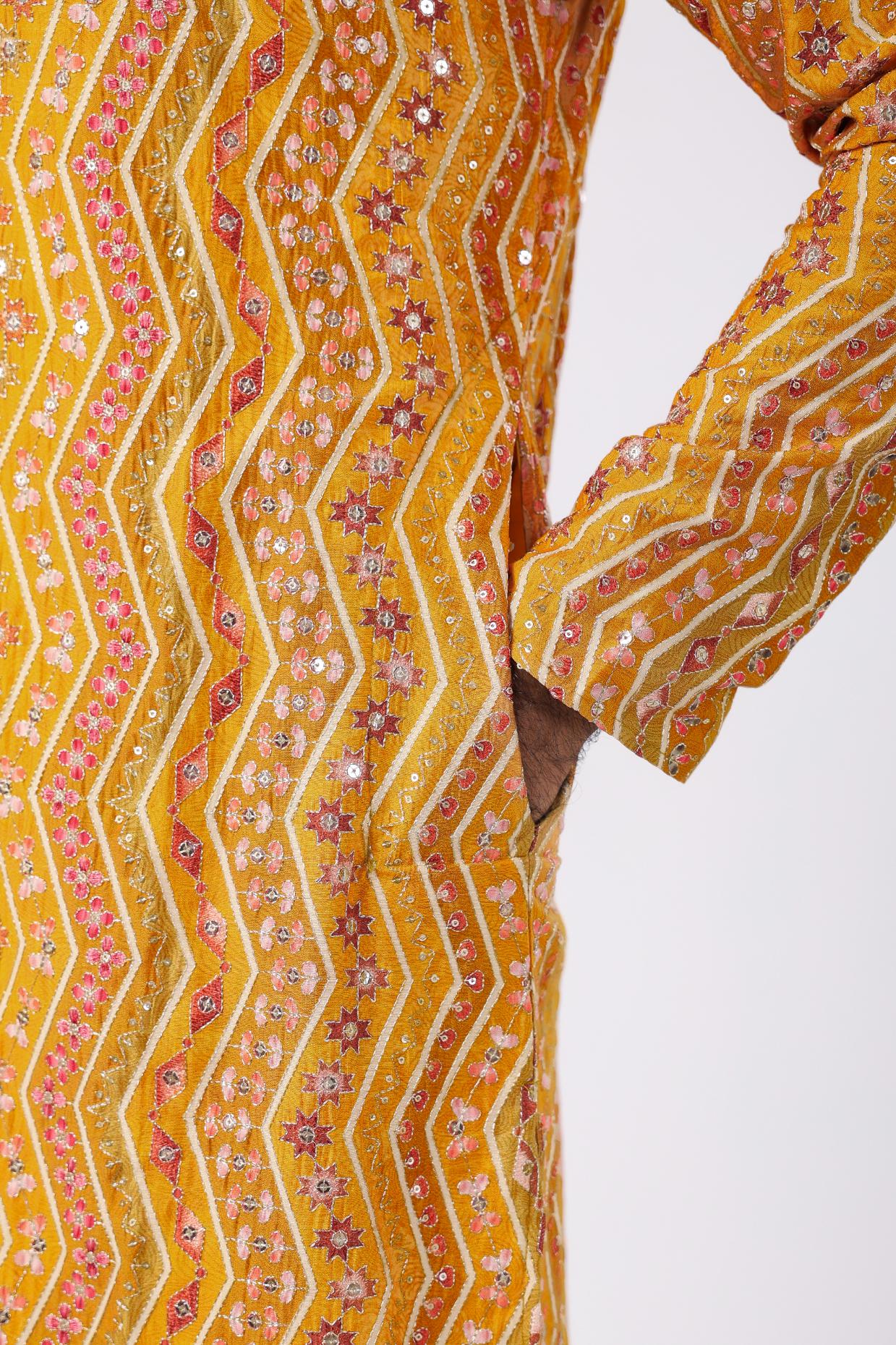 Yellow Sequence Kurta