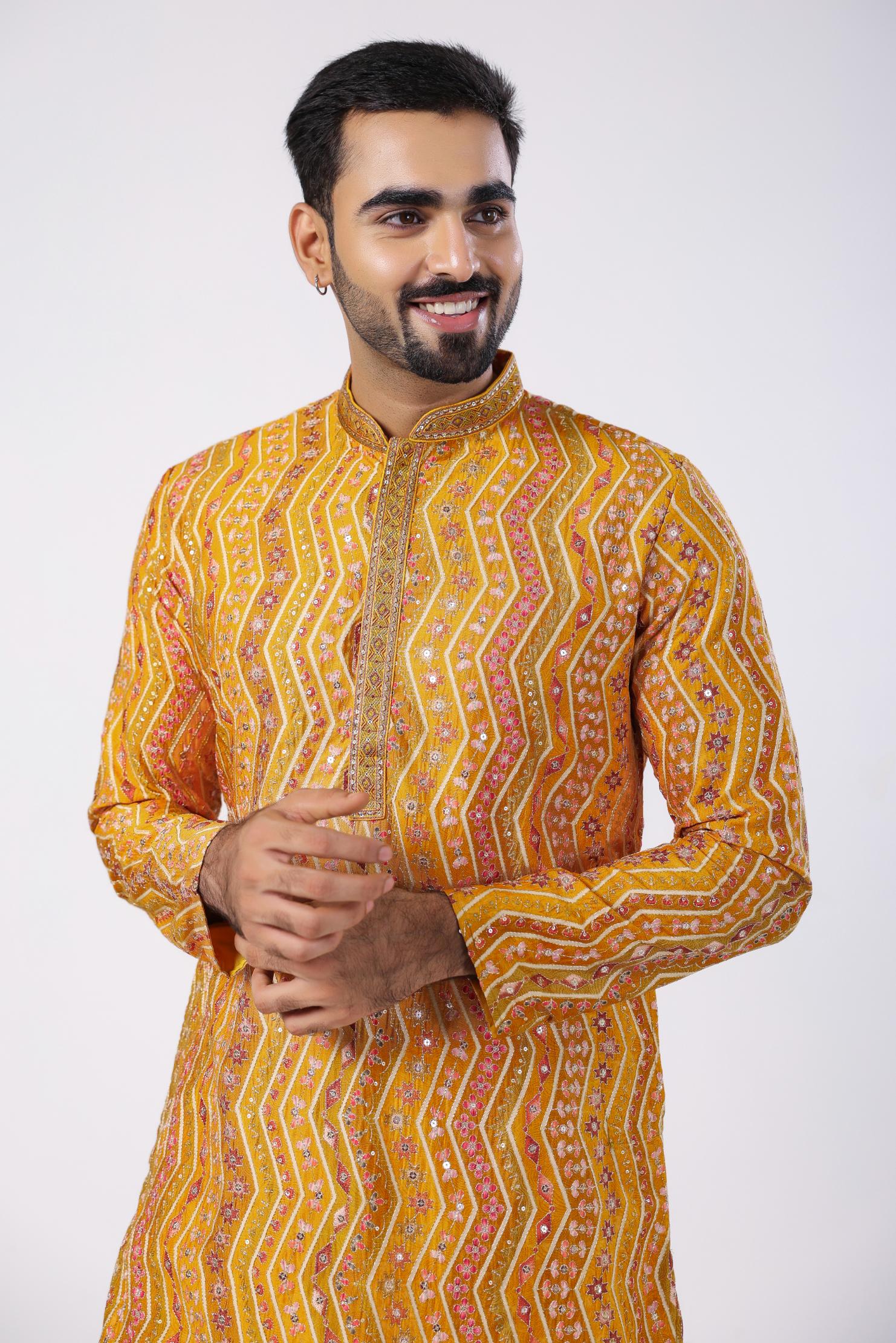 Yellow Sequence Kurta