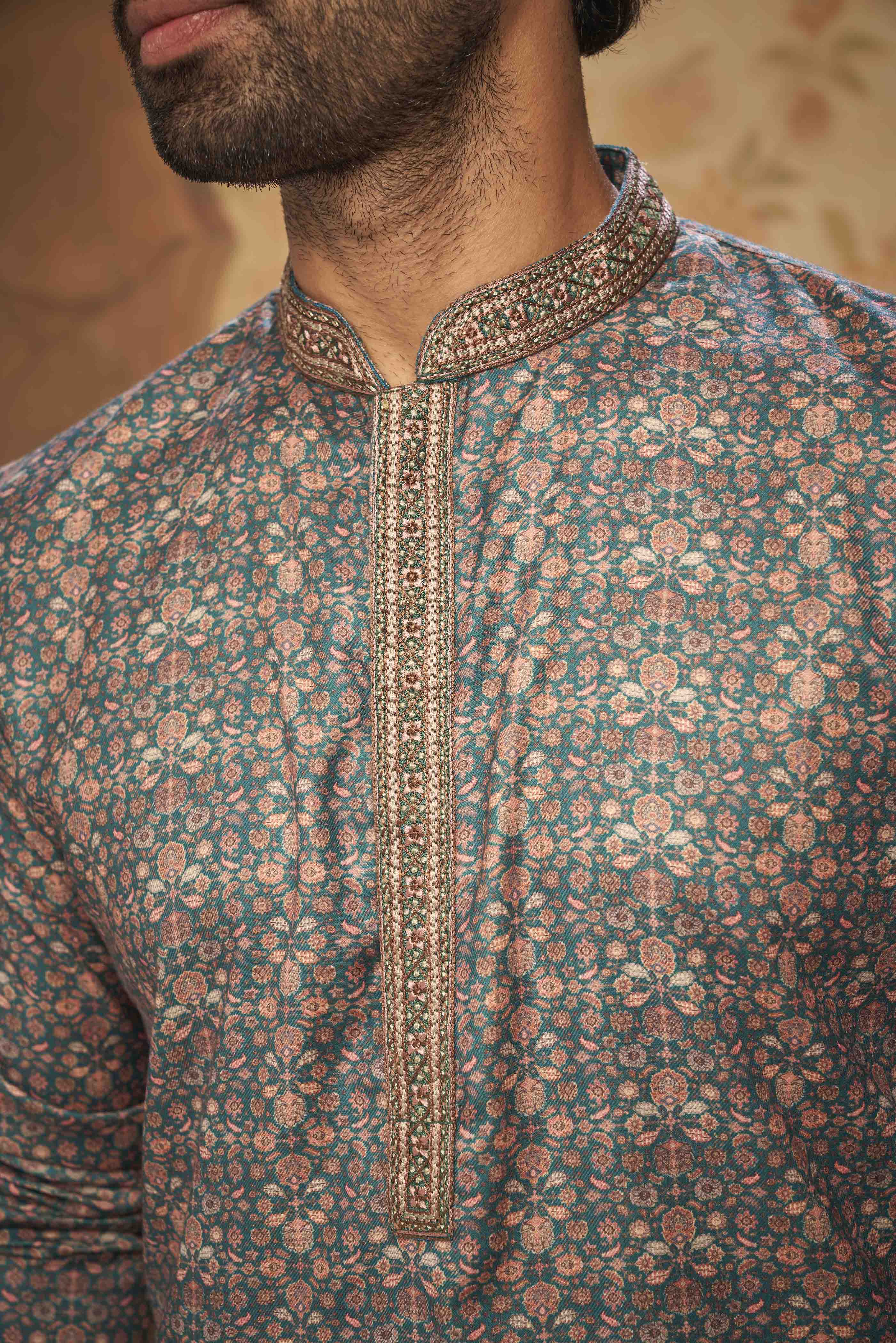 Green Printed Kurta