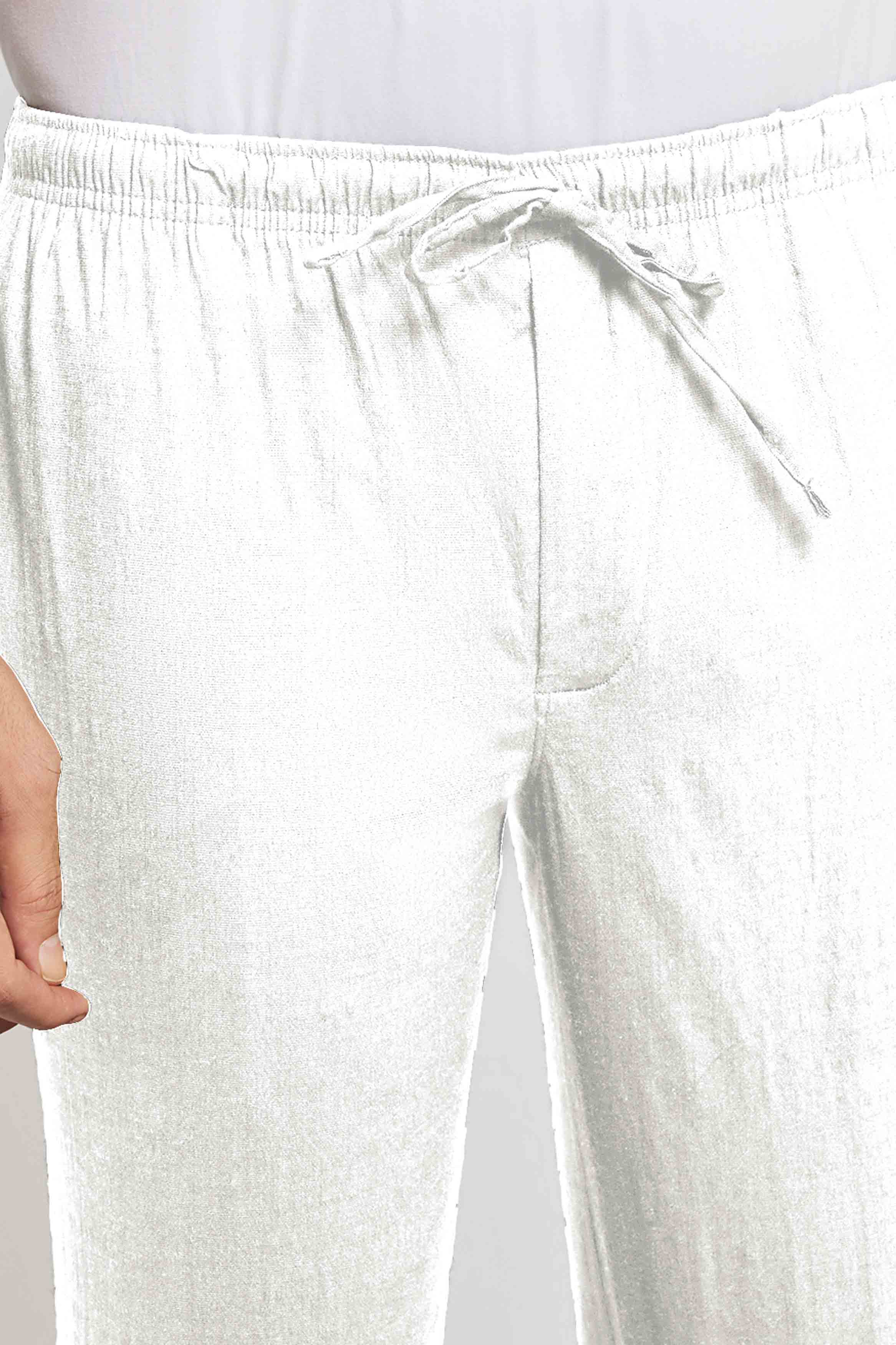 White Cotton Mens Pants