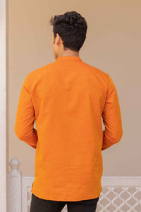 Orange Cotton Short Kurta