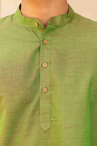 Green Cotton Short Kurta