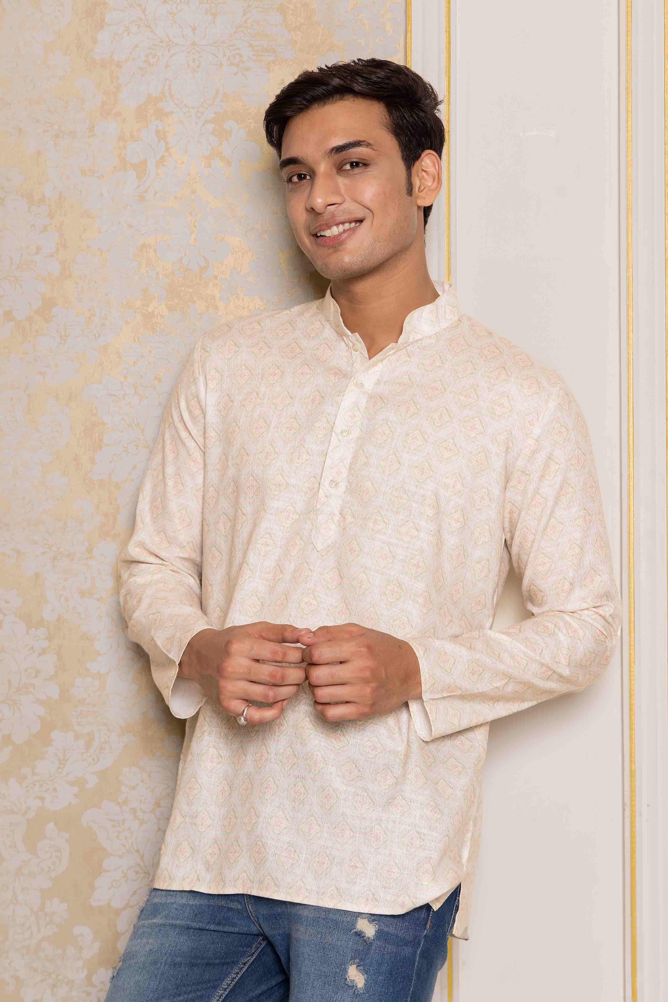 Pastel Print Short Kurta