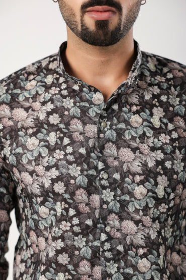 Black Motif Printed Shirt