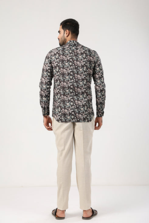 Black Motif Printed Shirt