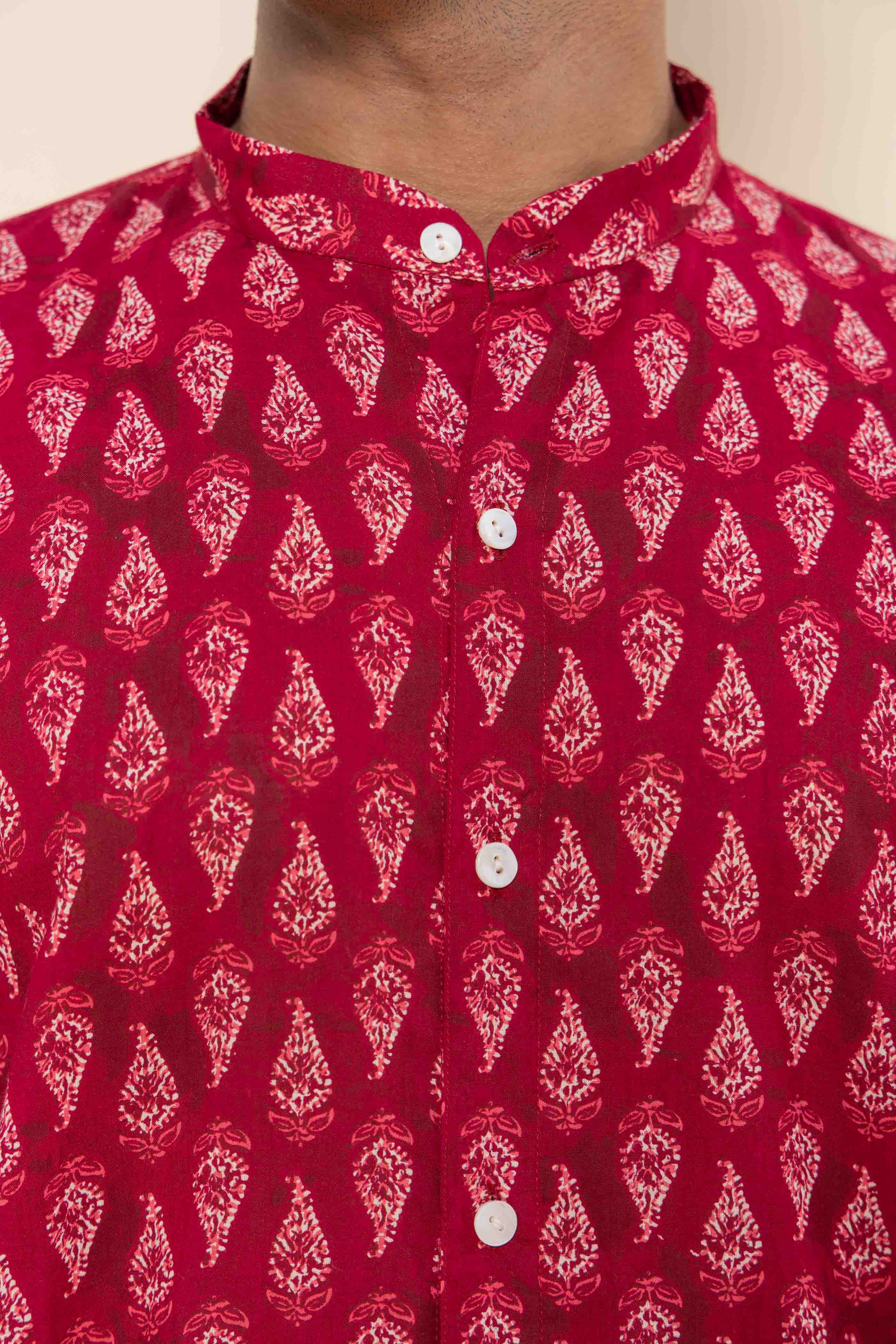 Motif Block Printed Shirt Kurta
