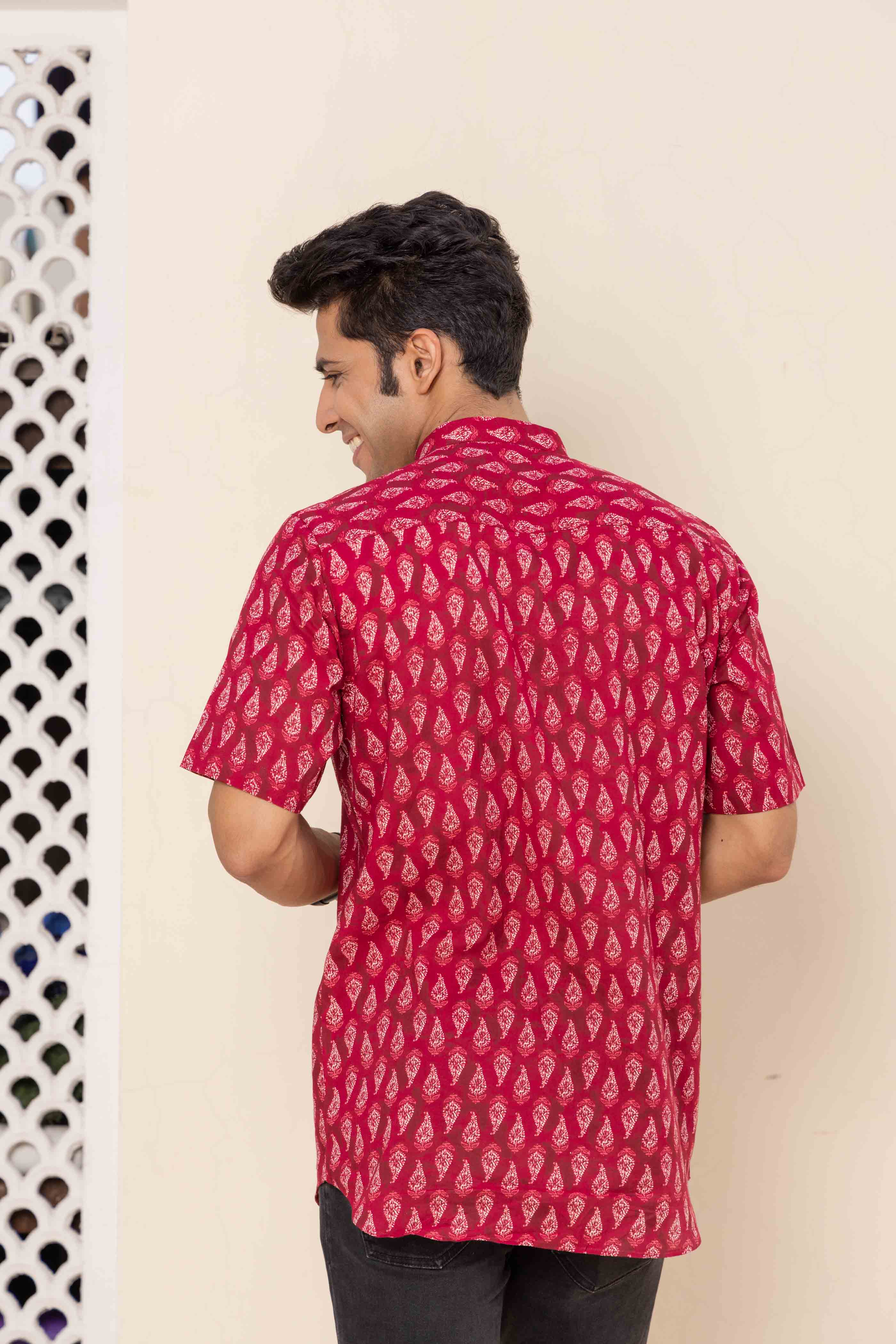 Motif Block Printed Shirt Kurta