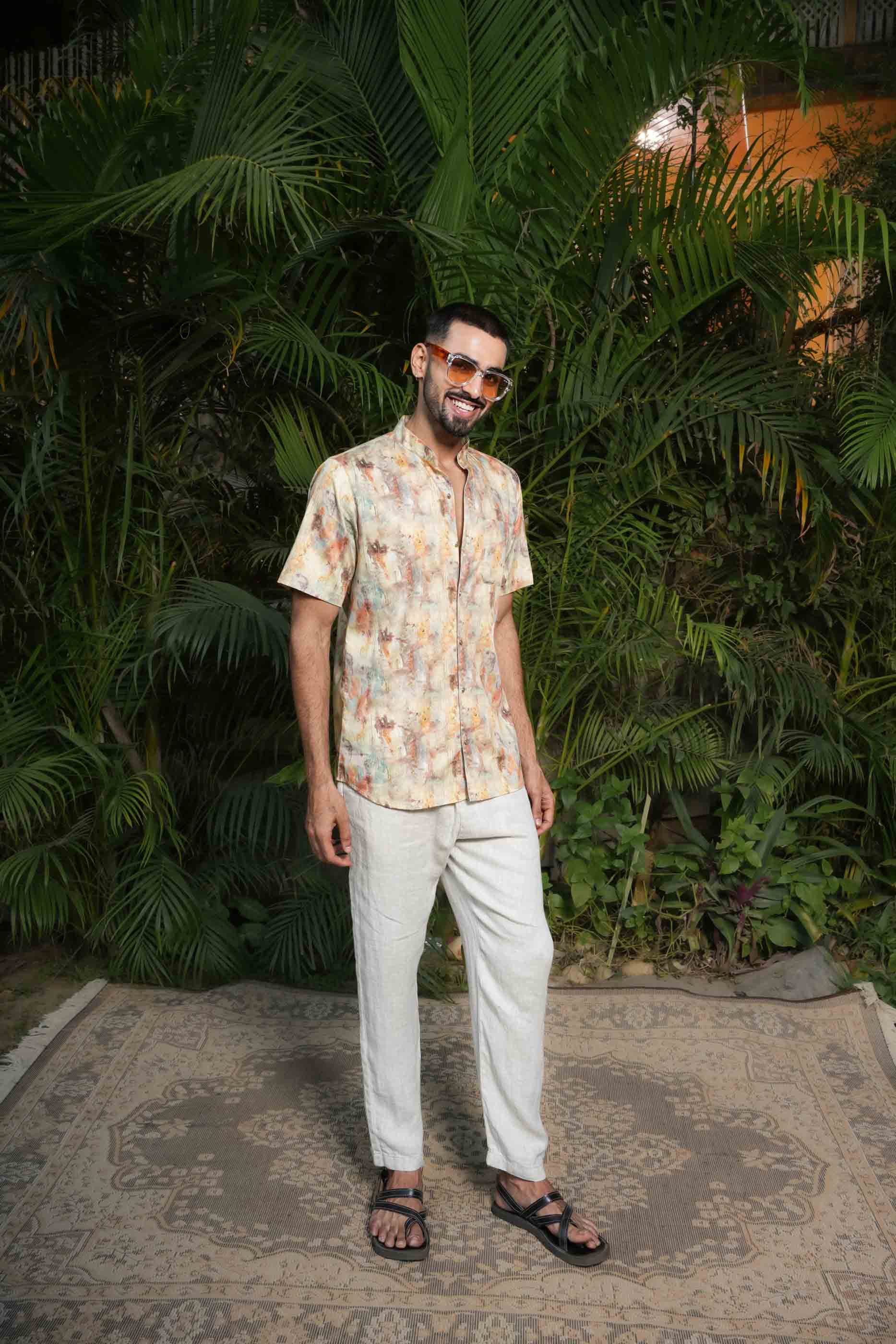 Abstract Multicolour Printed Shirt