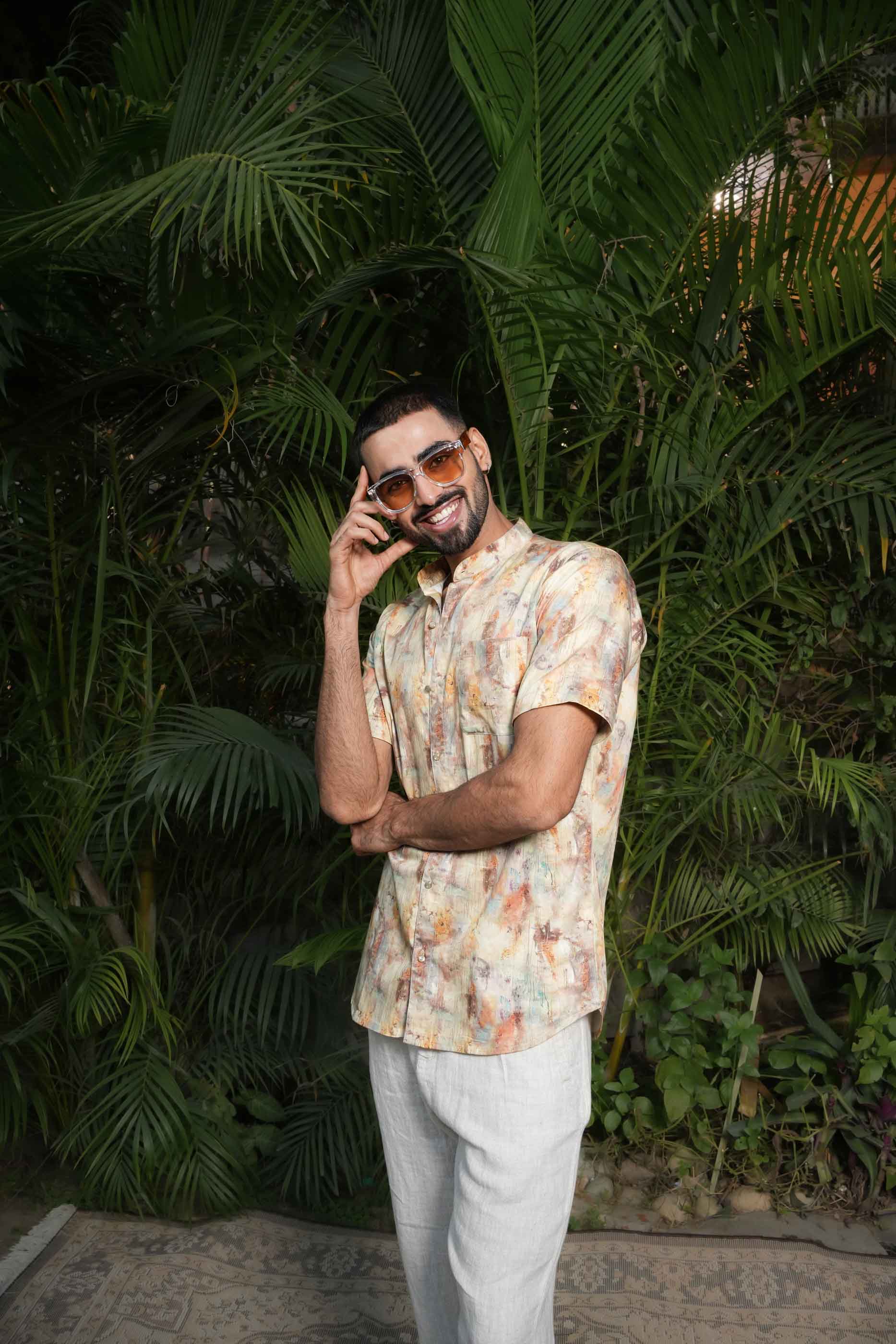 Abstract Multicolour Printed Shirt