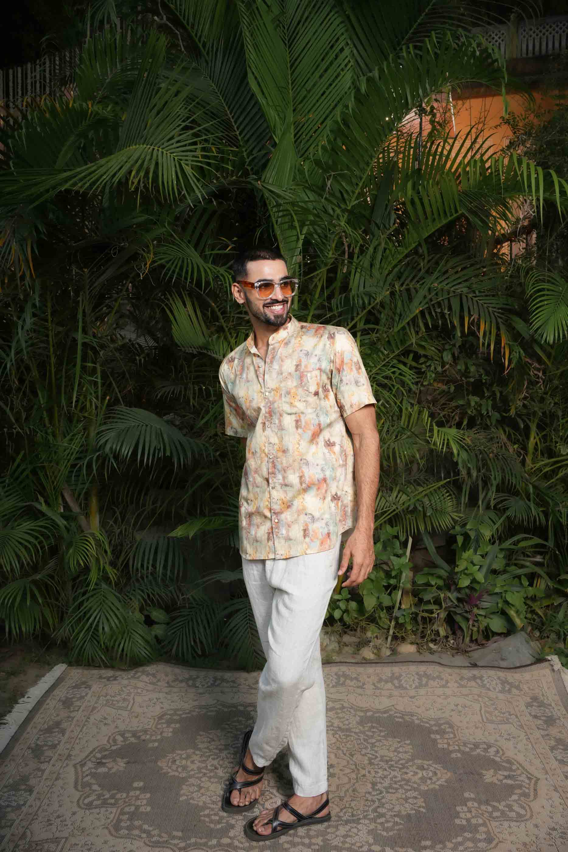 Abstract Multicolour Printed Shirt