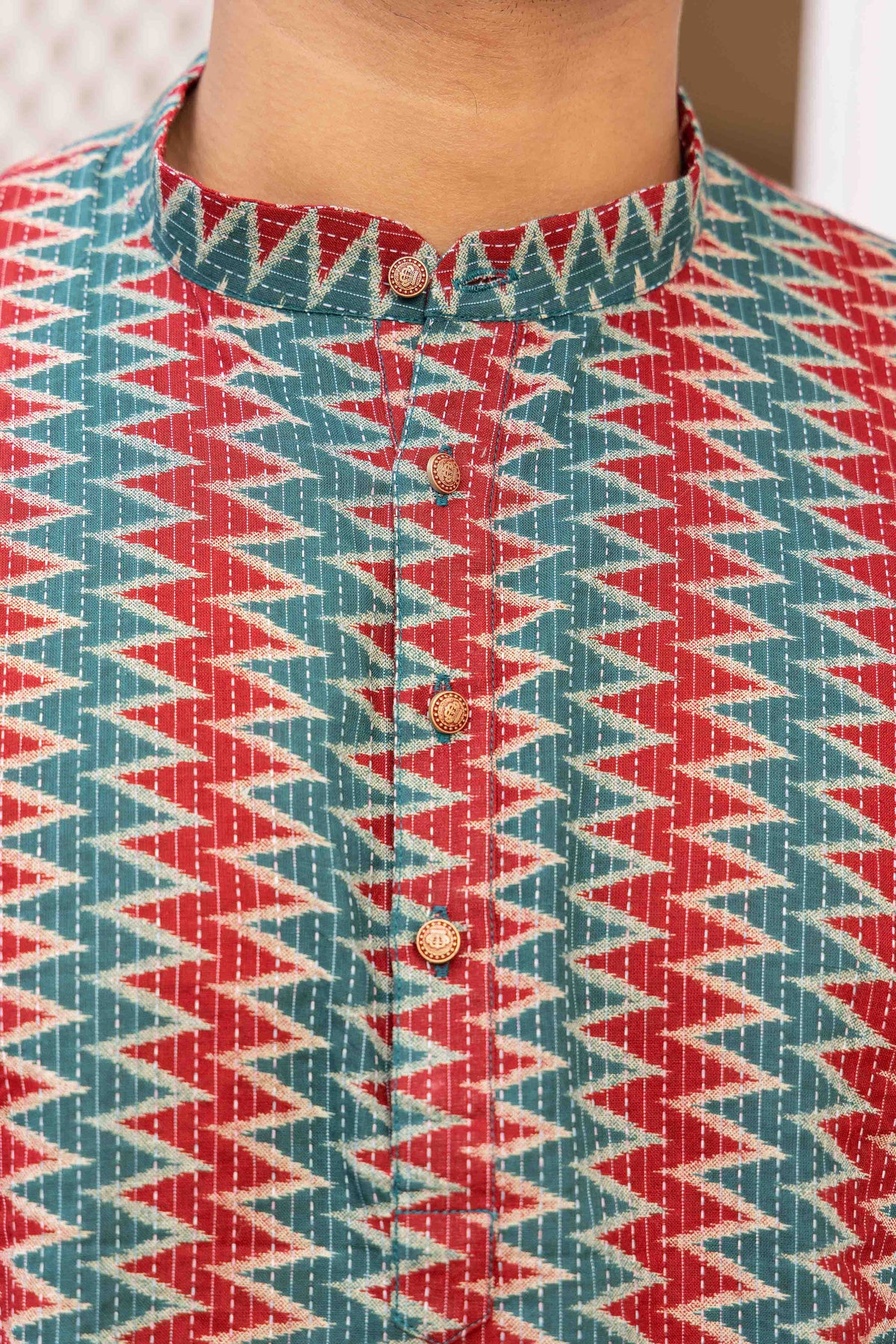 Geometric Printed Cotton Short Kurta
