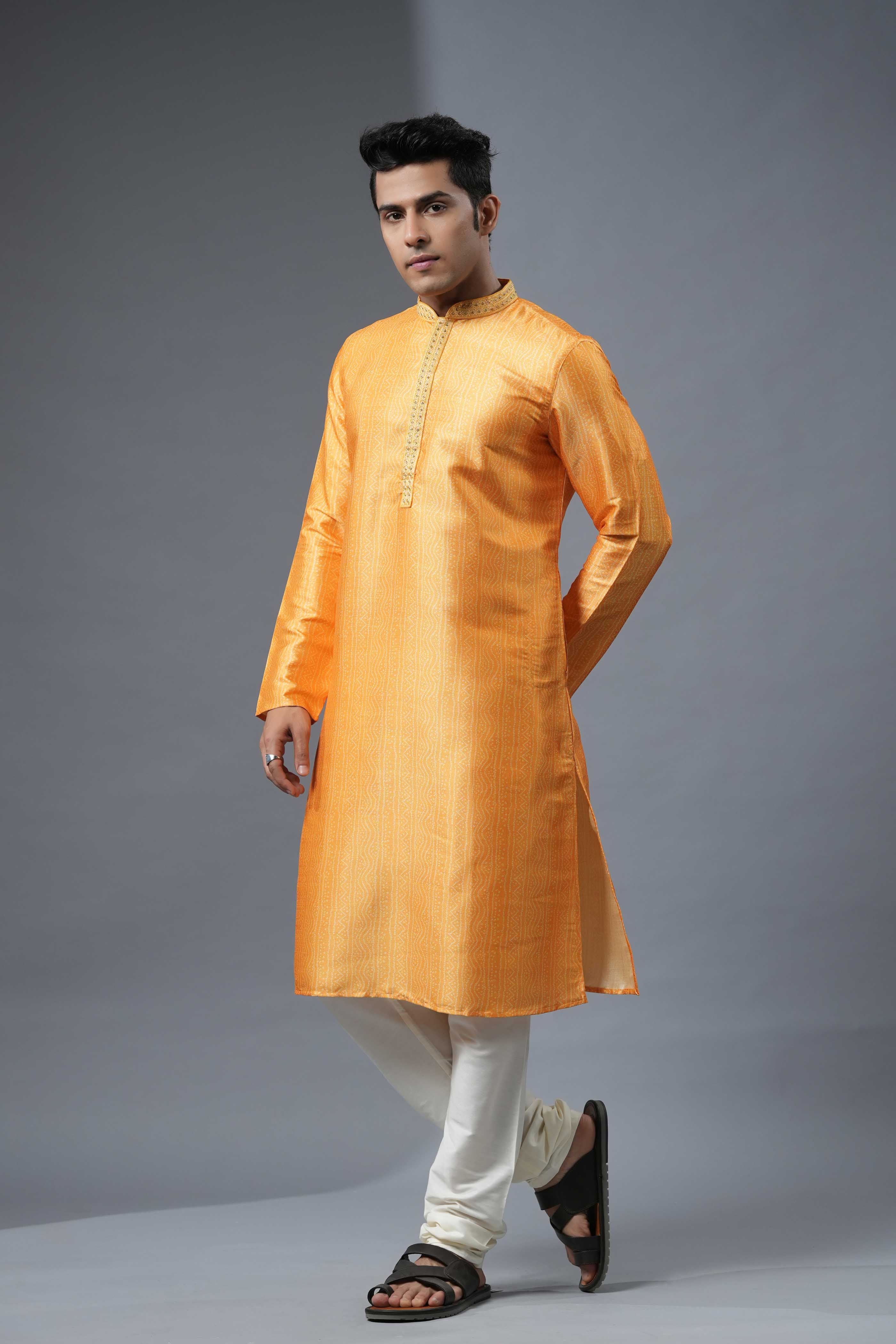 Yellow Bandhani Print Kurta