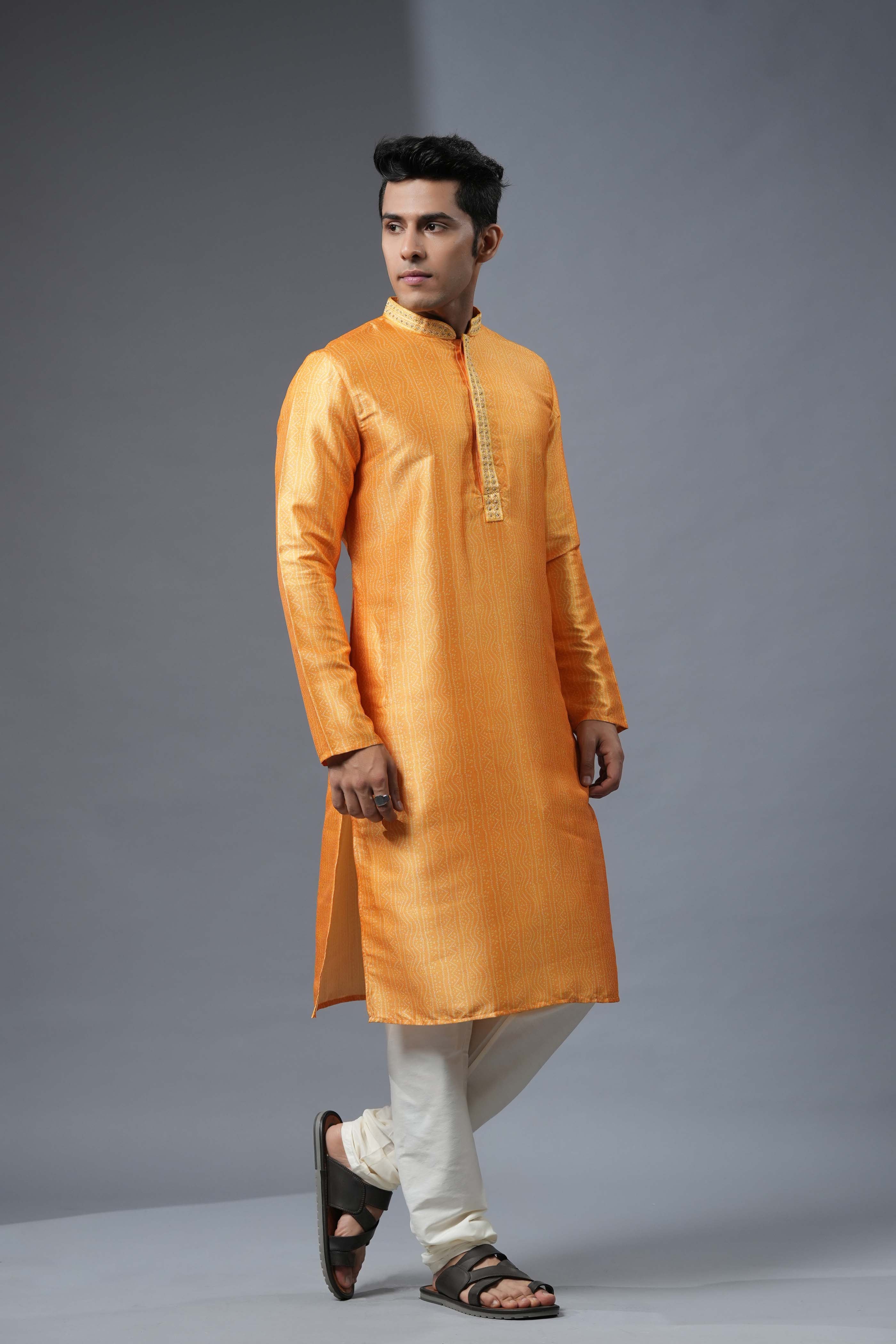Yellow Bandhani Print Kurta