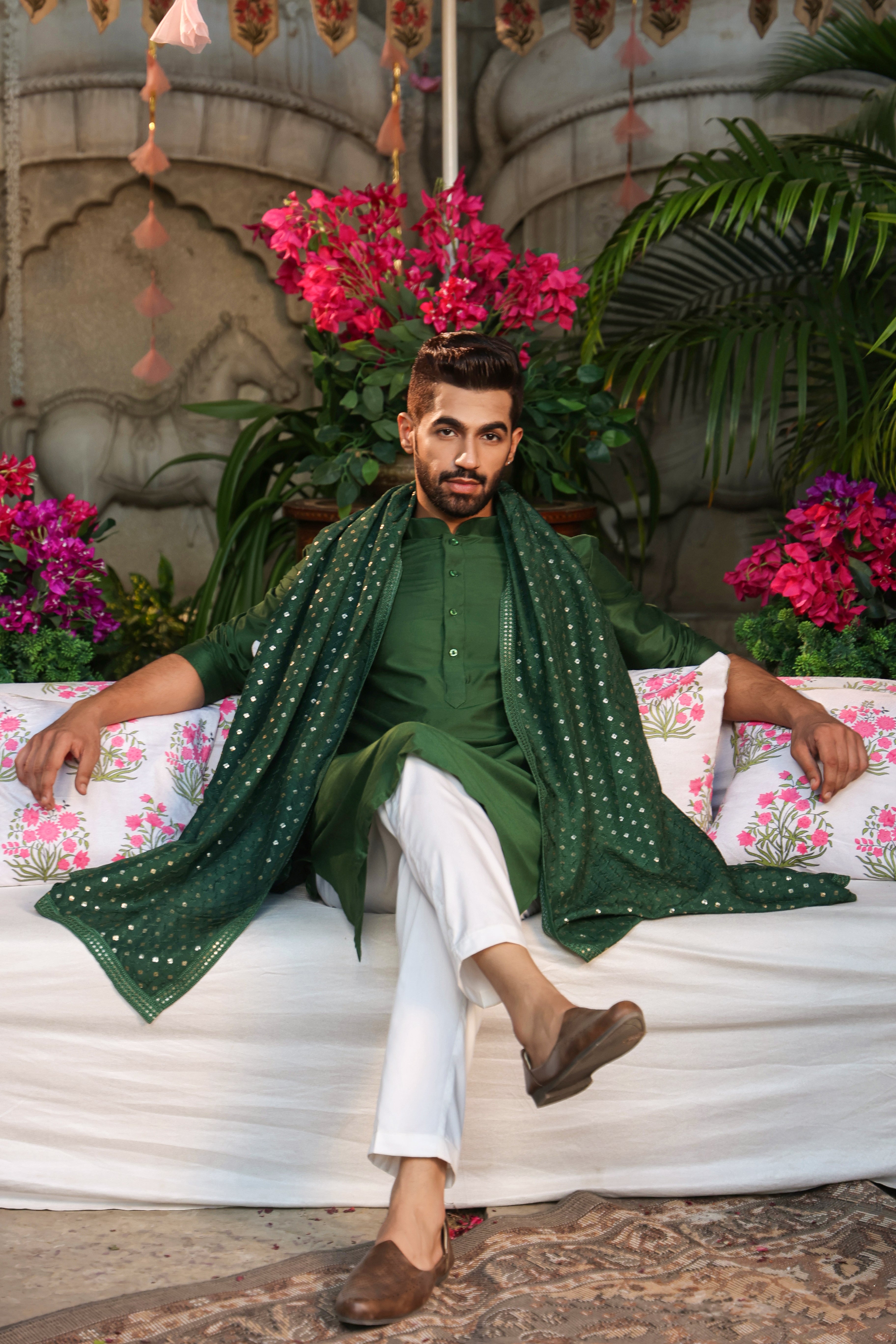 Bottle Green Dupatta